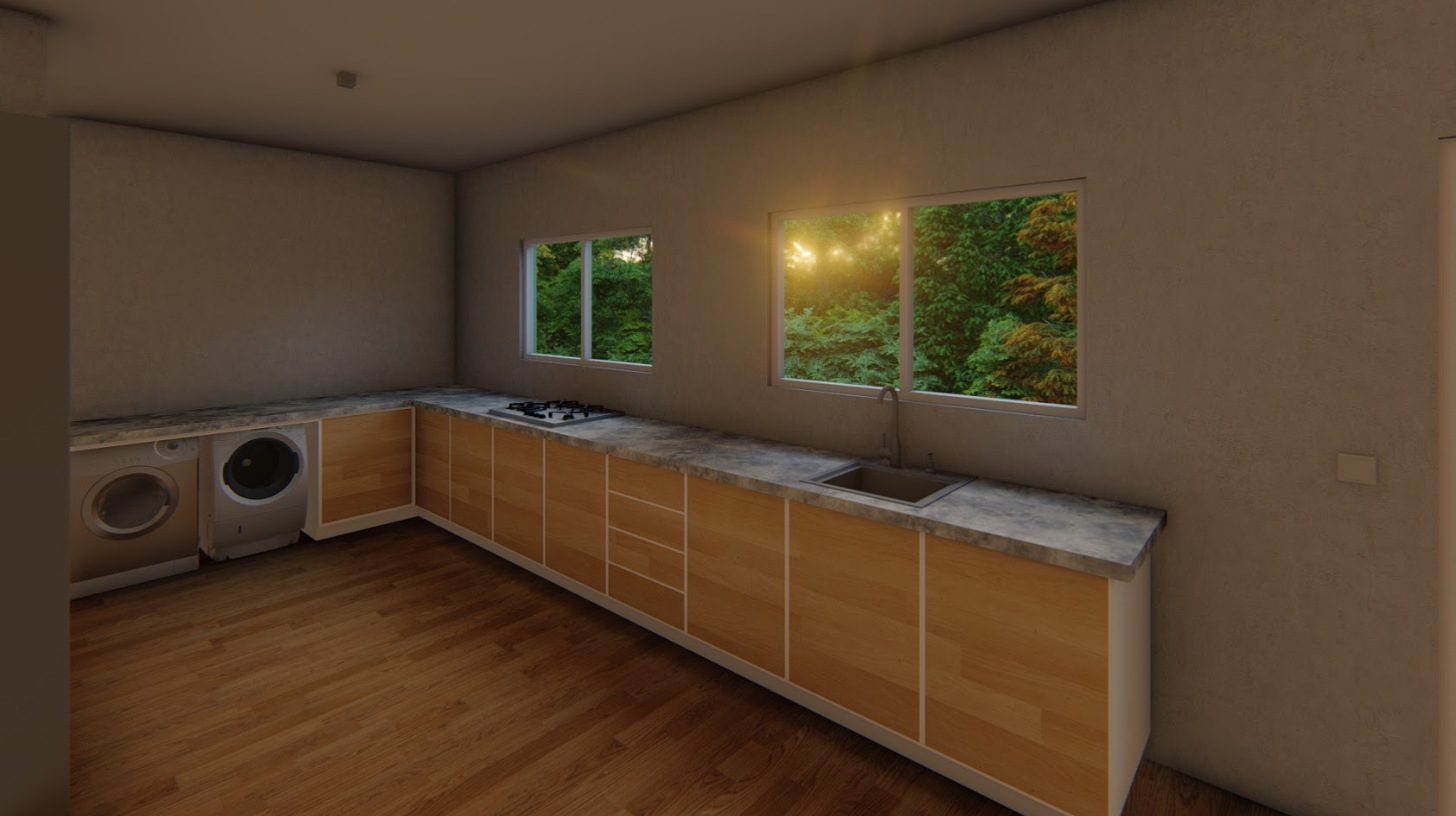 Nature Living - Modern kitchen area in the art studio